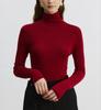 Camiseta Básica Cuello Alto/Cuello Cisne Minimalista "Colorist" Lavable de Lana Italiana Sin Costuras
