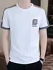 Camiseta de Manga Corta para Hombre Estilo Británico Marca de Moda Casual 2026 Camiseta de Alta Gama Holgada Casual Top de Media Manga Ropa para Hombre