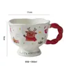 Taza de Santa Claus Popular de Dibujos Animados de Aspecto Atractivo Taza de Cerámica Taza de Agua para Pareja Regalo de Navidad Souvenir