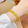 Tienda de oro con esmalte de seda de oro arena pulsera de reina pulsera cerrada de moneda regalo del palacio chino nuevo para novia