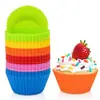 Forma de Silicone para Cupcake Quadrada Redonda Bolo Assar Alta Temperatura Resistente Copo de Bolo Forno Grau Alimentício Forma de Bolo