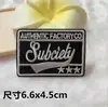 Pegatinas de tela cuadradas negras de moda con bordado de nombre, pegatinas traseras, insignia de tela bordada para computadora DIY, pegatinas de tela para ropa