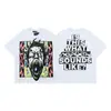 26Ss Nueva Moda de Verano Estilo High Street Camiseta Holgada de Manga Corta Lavada y Desgastada con Estampado