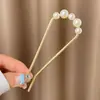 Horquilla de Aleación para Mujer Nueva Primavera 2025 Nuevo Estilo Chino Horquilla en Forma de U con Perla Antigua Accesorio para el Cabello Diario