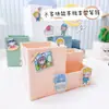 Soporte Multifuncional Móvil para Estudiante Soporte para Bolígrafos Parche de Dibujos Animados Color Puro Caja de Almacenamiento de Escritorio de Tres Compartimentos Soporte para Bolígrafos Simple de Oficina