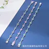 Joyas de Moda en Vivo Nuevo Pulsera Completa de Diamantes Redondos con Piedras Preciosas de Color Moda Clásica Diaria Ol