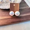 Pendientes de Perla de Panecillo al Vapor Shijia, Pendientes de Temperamento de Lujo Ligero, Pendientes de Moda Versátiles de Nicho Nuevos para Mujer