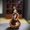 Queimador de incenso de cabaça Fu Lu queimador de incenso de fluxo de cerâmica vermelha estilo retro casa decoração de interiores queimador de incenso de cerâmica