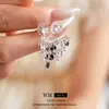 Pendientes de Borla de Disco de Circonita de Aguja Plateada de Doble Uso, Pendientes de Estilo Minimalista de Moda y Únicos, Pendientes de Nicho de Gama Alta para Mujer