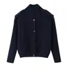 Venta al por mayor transfronteriza de AliExpress 2026 Estilo europeo y americano Moda Suelto Botones Cardigan de punto de cuello alto Para mujer M6123