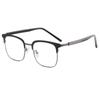 Gafas de lectura de marca BJYX, marco completo, caja de negocios, ultraligeras, ultratransparentes, de color sólido, de metal, de alta calidad, anti luz azul, espejo plano