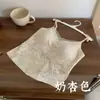 Camisole de renda com decote V em malha estilo francês com bojos fixos embutidos, sem costura, modeladora, adequada para uso interno e externo, sutiã com costas em U bonito para mulheres