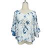 Top Bordado de Manga Tipo Murciélago Tie-Dye Chal Bordado Ropa Protectora Solar para Vacaciones en la Costa Camisa de Aire Acondicionado Camisa Exterior de Encaje Estilo Nuevo
