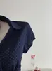 Camisa Feminina Manga Curta Slim Casual Diária para Trabalho, Estampa de Bolinhas, Exportação Europeia e Americana 2025, Mais Vendida
