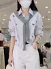 Camisa Bordada Listrada de Pônei Estilo Francês para Mulheres, Novo Modelo Primavera 2026, Top de Alta Qualidade, Único, Estiloso, Bonito e na Moda