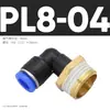 1 Conector Rápido Pneumático, Conector de Engate Rápido, Cotovelo Rosqueado Pl8-02 /4-M5/6-01/10-03