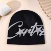 Gorro de Punto Jacquard con Letras de Estilo Callejero Europeo y Americano para Hombres y Mujeres Hip Hop Skateboard Gorro con Orejeras Otoño e Invierno Cálido Frío Sombrero de Moda