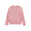 Cárdigan Suéter Bordado de Cerezas para Niñas Otoño Infantil Lindo Vintage Tejido de Punto Trenzado Casual Top Chaqueta