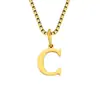 Joia europeia e americana transfronteiriça colar com 26 letras em inglês feminino moda simples pingente de aço inoxidável corrente clavicular