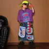 Ropa Moderna de Street Dance para Niños, Tops Holgados, Pantalones Cortos con Retazos, Atuendos de Performance a la Moda, Conjuntos de Verano, Atuendos de Hip-Hop para Pasarela