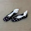 Versión de Piel de Oveja~Zapatos Planos de Punta Cuadrada con Lunares, Boca Baja para Mujer, Estilo Coreano, Elegantes Slip-On, Zapatos de Ballet de Suela Blanda