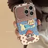Funda de Gato con Estampado de Leopardo Adecuada para iPhone 18 Pro Max, Apple 16, 15, 17, 14, Anticaídas, Piel, Dibujo Animado Retro