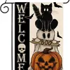 Bandera de Jardín de Lino de Celebración Festiva con Nuevo Tema de Halloween Transfronteriza, Decoración de Estampado Divertido de Fantasma y Calabaza, Doble Cara