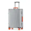 Maleta de Carrito Omo de Gran Capacidad de Aleación de Aluminio-Magnesio con Ruedas Universales y Interior Engrosado con Doble U Maleta de Equipaje Estuche de Viaje 24 pulgadas