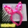 Orelhas de coelho de pelúcia brilhantes com 14 luzes, tiara fofa com flash, brinquedos para feira noturna infantil, barraca de negócios, presentes