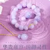Contas Soltas de Jade Roxo Natural, Contas de Cristal de Jade Calcedônia Roxa, Pulseiras de Miçangas Artesanais DIY, Acessórios para Pulseiras, Atacado