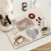 Alfombrilla absorbente de drenaje para encimera de cocina, de color sólido, de secado rápido, para uso doméstico, para bar y cafetera, alfombrilla de drenaje de diatomeas