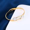 Pulsera de acero inoxidable Trébol con diamantes completos de venta caliente transfronteriza, pulsera de moda de acero de titanio con circonita, pulsera para mujer al por mayor