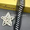 Renda Bordada com Contas e Tubos Huwei Tecido de Rede 3,5CM de Largura Decoração para Vestido de Noiva Hanfu Acessórios de Vestuário em estoque