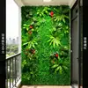 Decoración de pared de fondo anti-decoloración planta artificial pared pared de plantas verdes balcón flores falsas césped de plástico escaparate tienda decoración