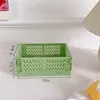 Caja de Almacenamiento de Plástico Plegable Dopamine Organizador de Escritorio para Estudiantes Cinta Papelería Cesta Pequeña de Almacenamiento para Cuidado de la Piel