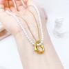 Collar Coreano Nuevo de Perla y Corazón para Mujer con Diseño de Nicho Estilo Ins, Mismo Estilo que en Xiaohongshu, Cadena para Clavícula Doble Capa en Capas