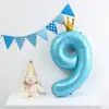 Globos Azules con Números de 40 pulgadas Empacados Individualmente Accesorios para Fotos de Fiesta Infantil Decoración de Cumpleaños Diseño de Escena