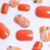 24 piezas de uñas postizas para llevar transfronterizas acabado nuevo cuadrado brillante dulce fresco estilo desmontable arte de uñas piezas de uñas