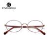 Gafas de madera STUDIOMUKU, unisex, con montura pequeña, montura para ojos, montura para combinar con todo, montura fina galvanizada.