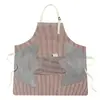 Avental de Cozinha e Tarefas Domésticas, Avental Moderno Impermeável e à Prova de Óleo Lavável com Pano para Mãos, Roupa de Trabalho de Meio Comprimento com Gola Alta, Resistente a Manchas, Desenho Animado Fofo