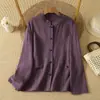 Imágenes reales de una nueva chaqueta de té para mujer de algodón y lino estilo chino con cierres de botones, con un diseño inspirado en el Zen, estilo chino retro y una chaqueta tipo traje Tang modificada