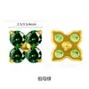Arete de titanio bañado en oro con forma de trébol de cuatro hojas y circón, arete de clip para cartílago con forma de trébol de la suerte de circón multicolor, accesorios para piercing