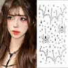 Adesivos de glitter para o rosto de Halloween, adesivos faciais para maquiagem de cosplay, maquiagem de festa, tatuagens temporárias, decorações de fantasia de Halloween, adesivos de rosto