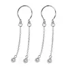 Anillo para Pezón en Forma de U de Acero Inoxidable Piercing Falso Colgante Cadena para Pezón Gota de Agua Incrustada Zirconia Adorno para Pezón Clavo para Pezón Piercing Falso Anillo Falso para Pezón