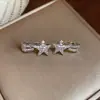 Presilhas de Orelha da Moda Estrela de Zircônia Estilo Coreano, Luxo Leve, Alto Padrão, Exquisite, Versáteis Ear Cuffs, Brincos de Design de Nicho para Mulheres