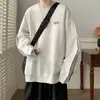 Sudadera Nueva para Hombre Primavera y Otoño 2026, Cuello Redondo, Corte Holgado, Moderna, Casual, Versátil, Color Sólido, Prenda Base, Ropa de Moda para Hombre