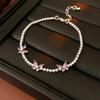 Pulsera Geométrica de Mariposa de Circonio Moda Lujo Ligero Exquisita Pulsera Bestie Personalizada Versátil de Alta Gama Sencillos Accesorios de Mano para Mujer