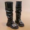 Botas Altas de Felpa para Niñas Invierno Nuevo Estilo Británico para Niños Cálidas Protección contra el Frío de Moda Botas Largas para Niñas