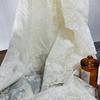 Tela de algodón Tencel con bordado de flores, tela bordada completa, estilo chino Hanfu, tela para cheongsam