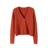 2 023 Outono / Inverno Curto Solto Internet Popular Manga Longa Com Decote Em V Camisola De Malha Fino Cardigan Casaco Jaqueta Para As Mulheres